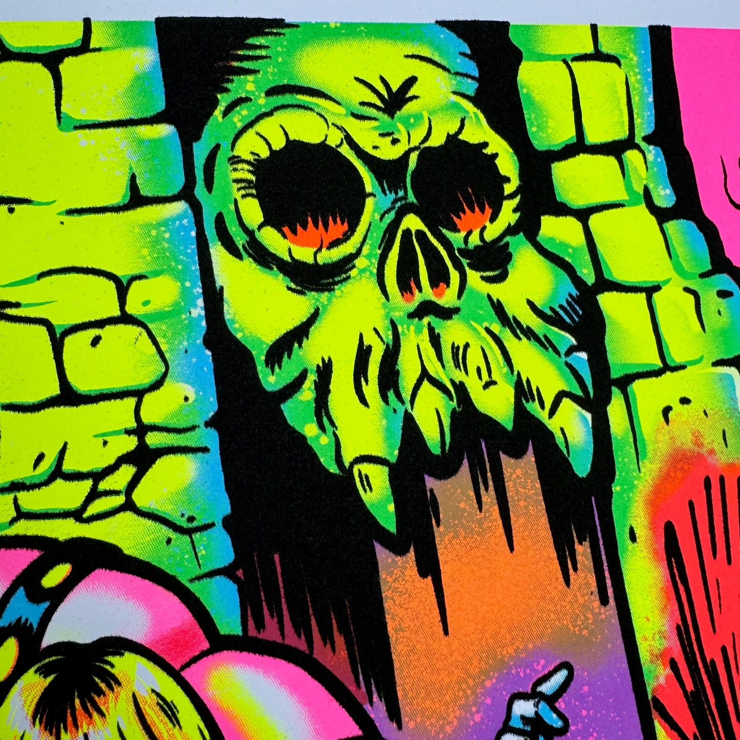 "Herman & the Power of GreenSkull" Blacklight parody print