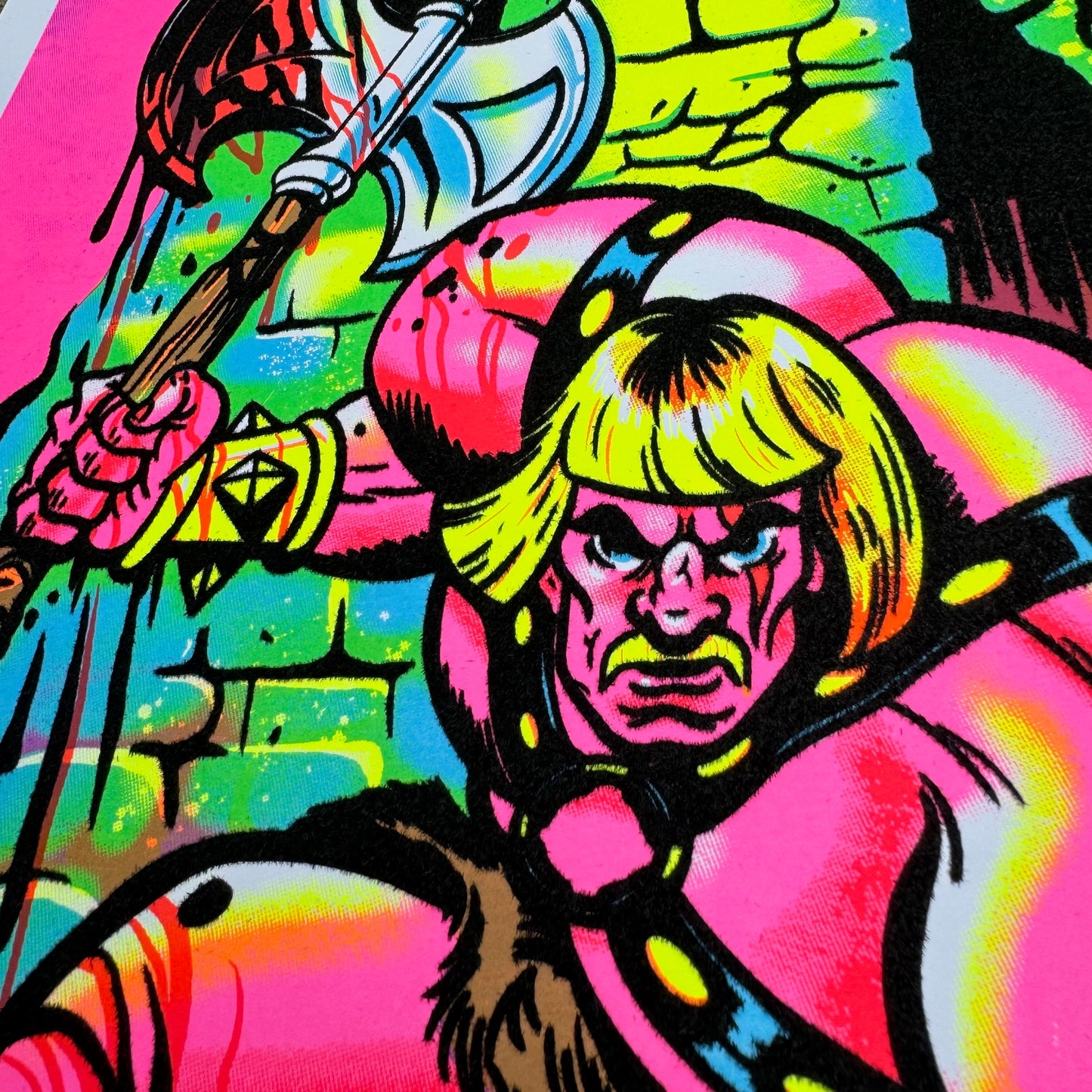 "Herman & the Power of GreenSkull" Blacklight parody print