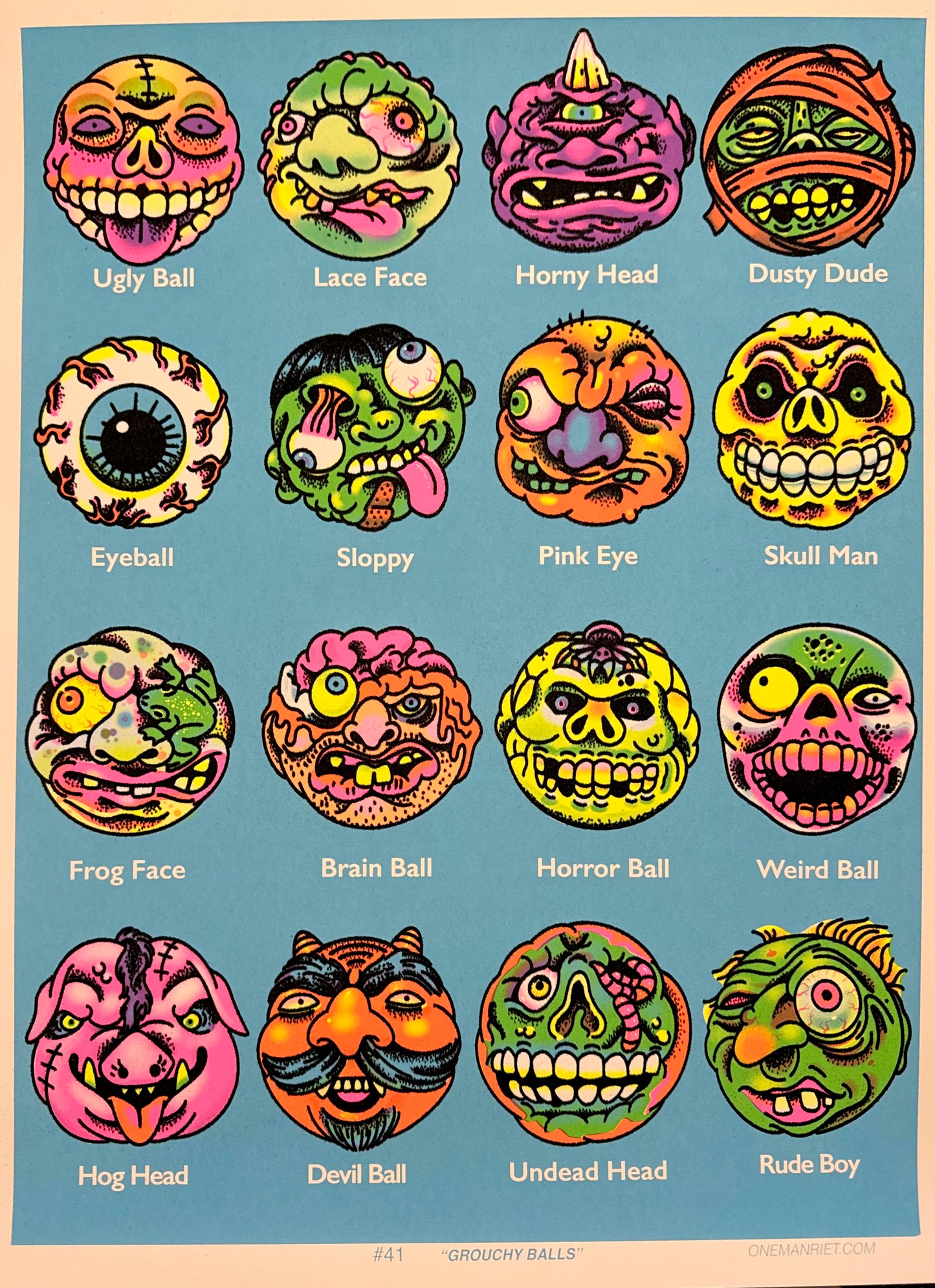 "Grouchy Balls" Blacklight Parody Print