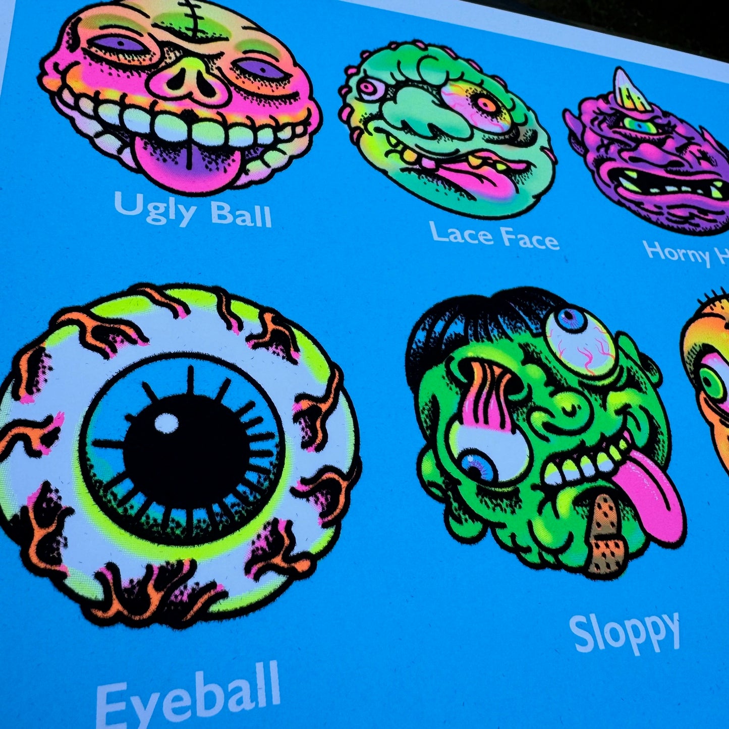 "Grouchy Balls" Blacklight Parody Print