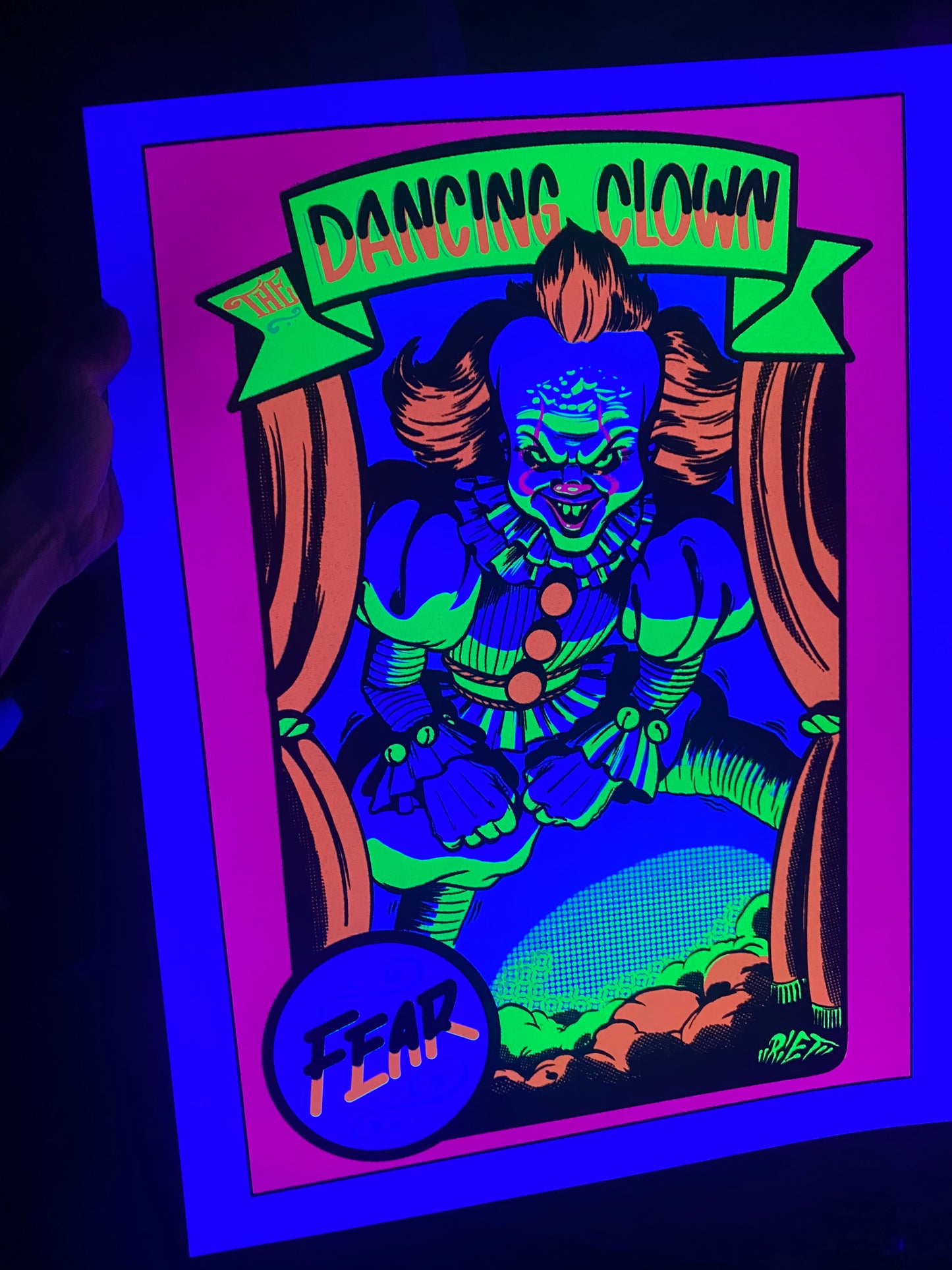 Dancing Clown Parody Blacklight Print
