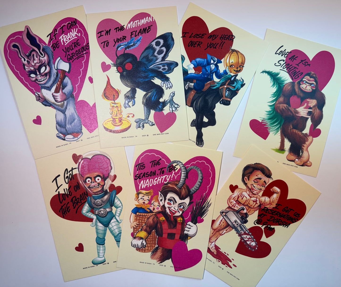 Set 17 Horror Valentines Cards