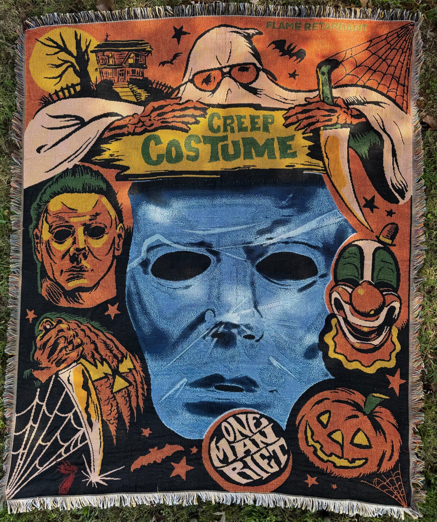 “Creep costume “Parody Throw Blanket/ Tapestry