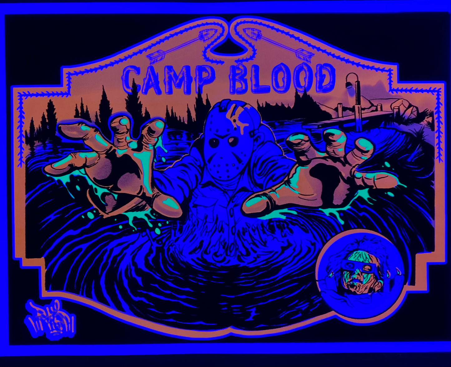 "Camp Blood" Blacklight Parody Print
