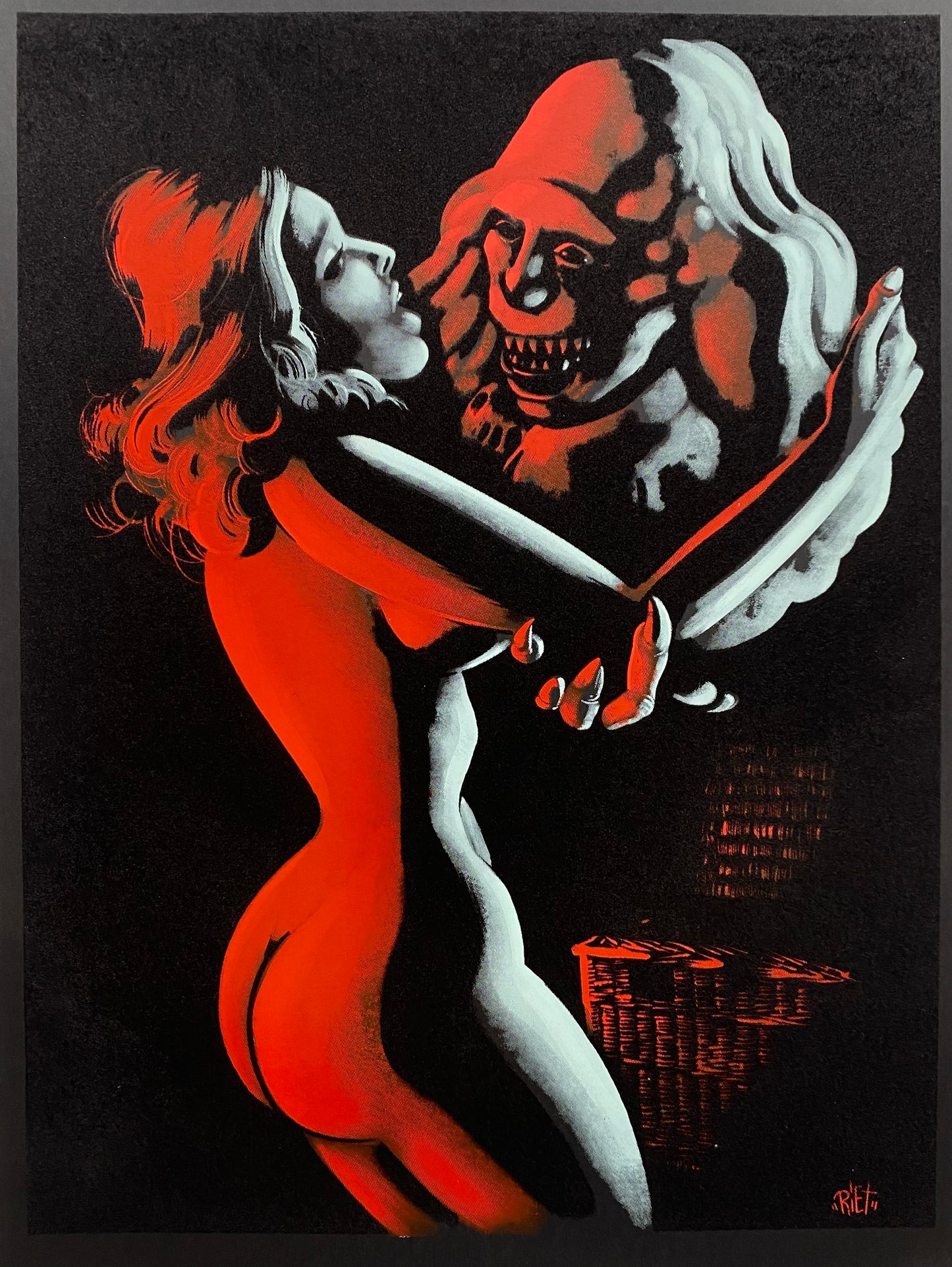 "Young Love" Black Velvet Parody Print