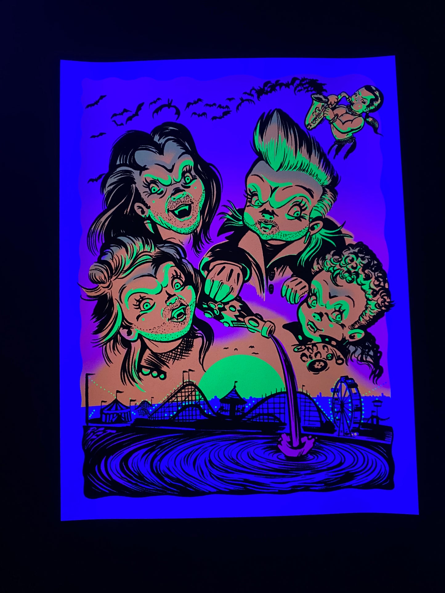 "BoardWalk Blood Sucker" Blacklight Parody Print