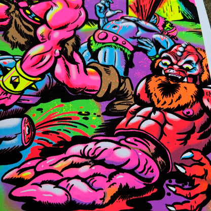 "Herman & the Power of GreenSkull" Blacklight parody print