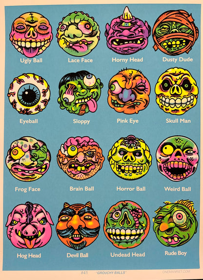 "Grouchy Balls" Blacklight Parody Print