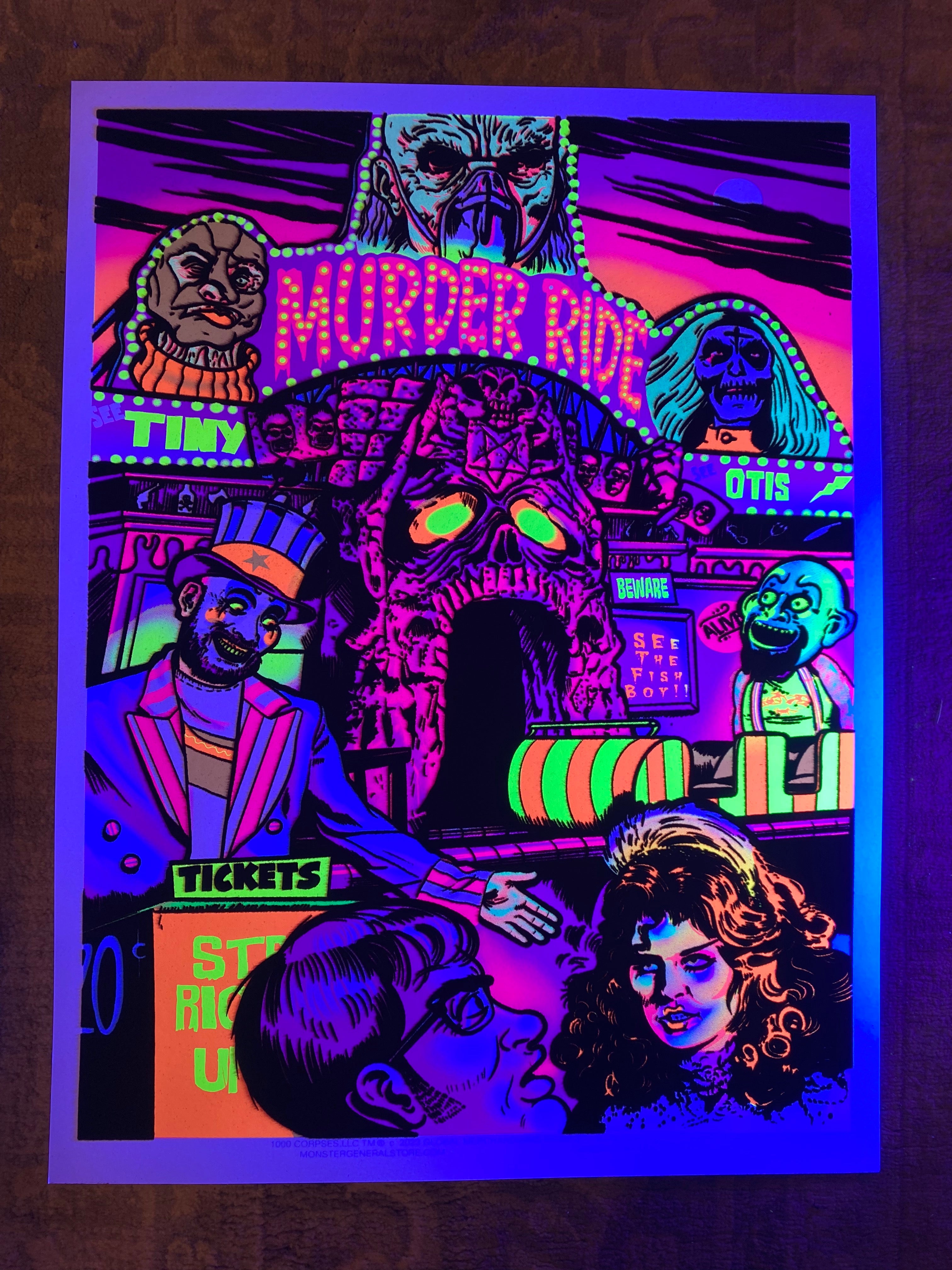 "MURDER RIDE" Blacklight Print