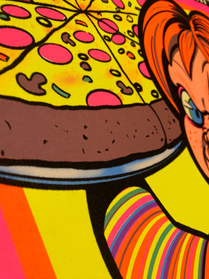 "Chunky Cheese Pizza" BlackLight Parody Print