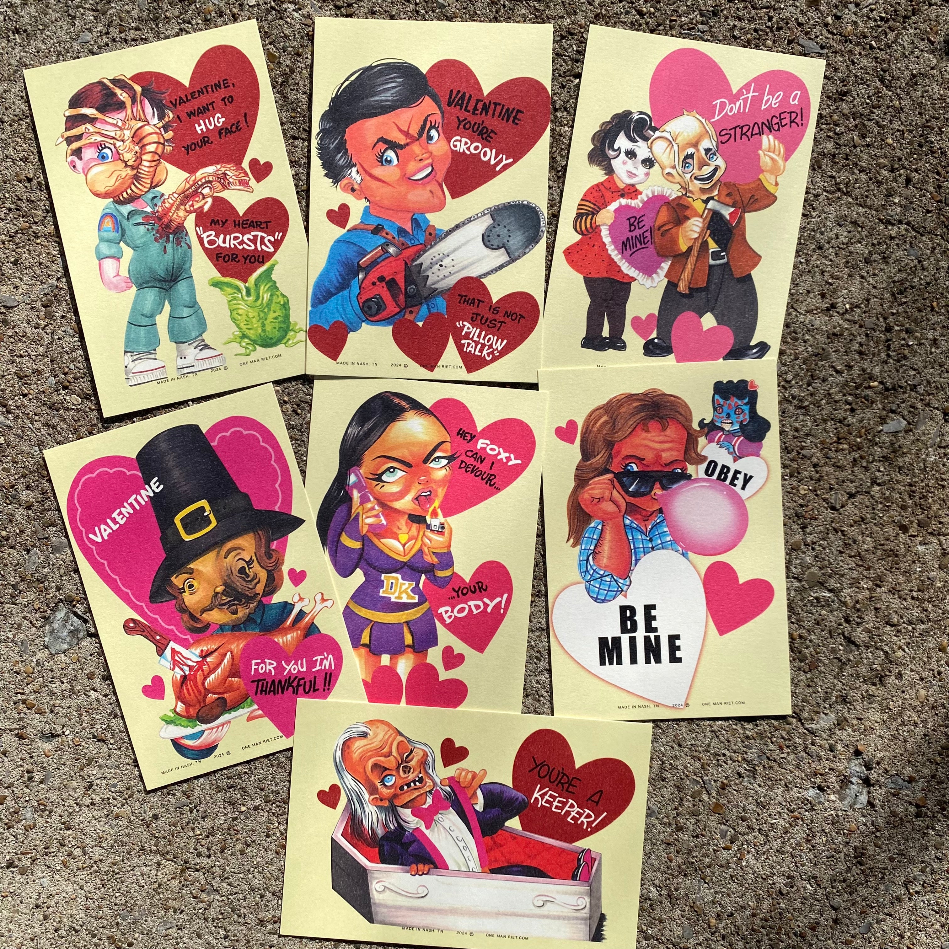 Set 15 Horror Valentines Cards