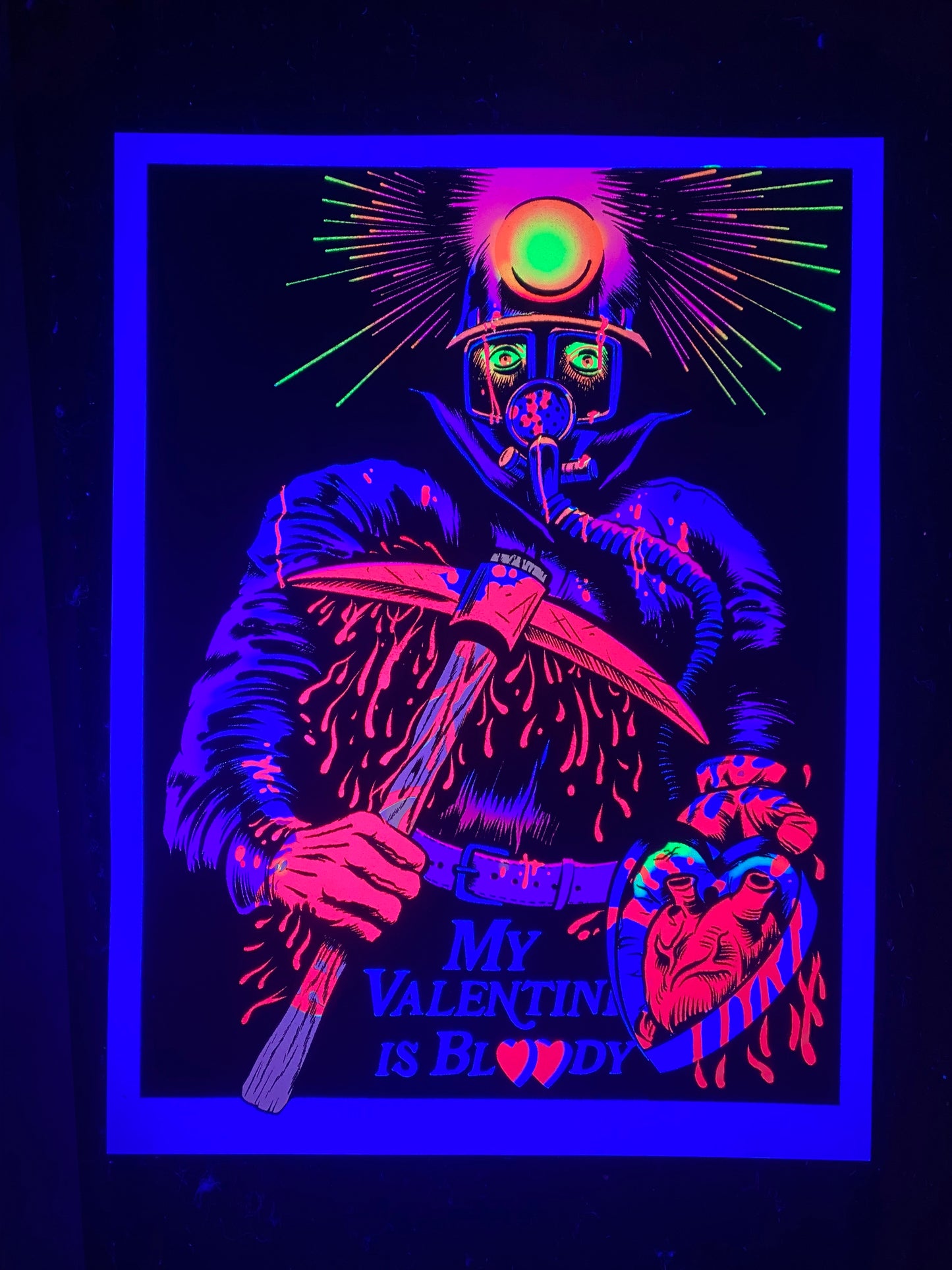 "My Valentine is Bloody" Parody Blacklight Print