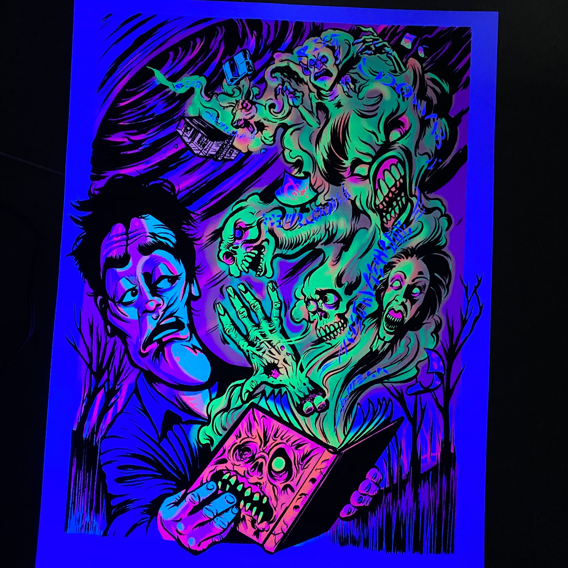 Evil Dead 2 Blacklight poster bruce campbell