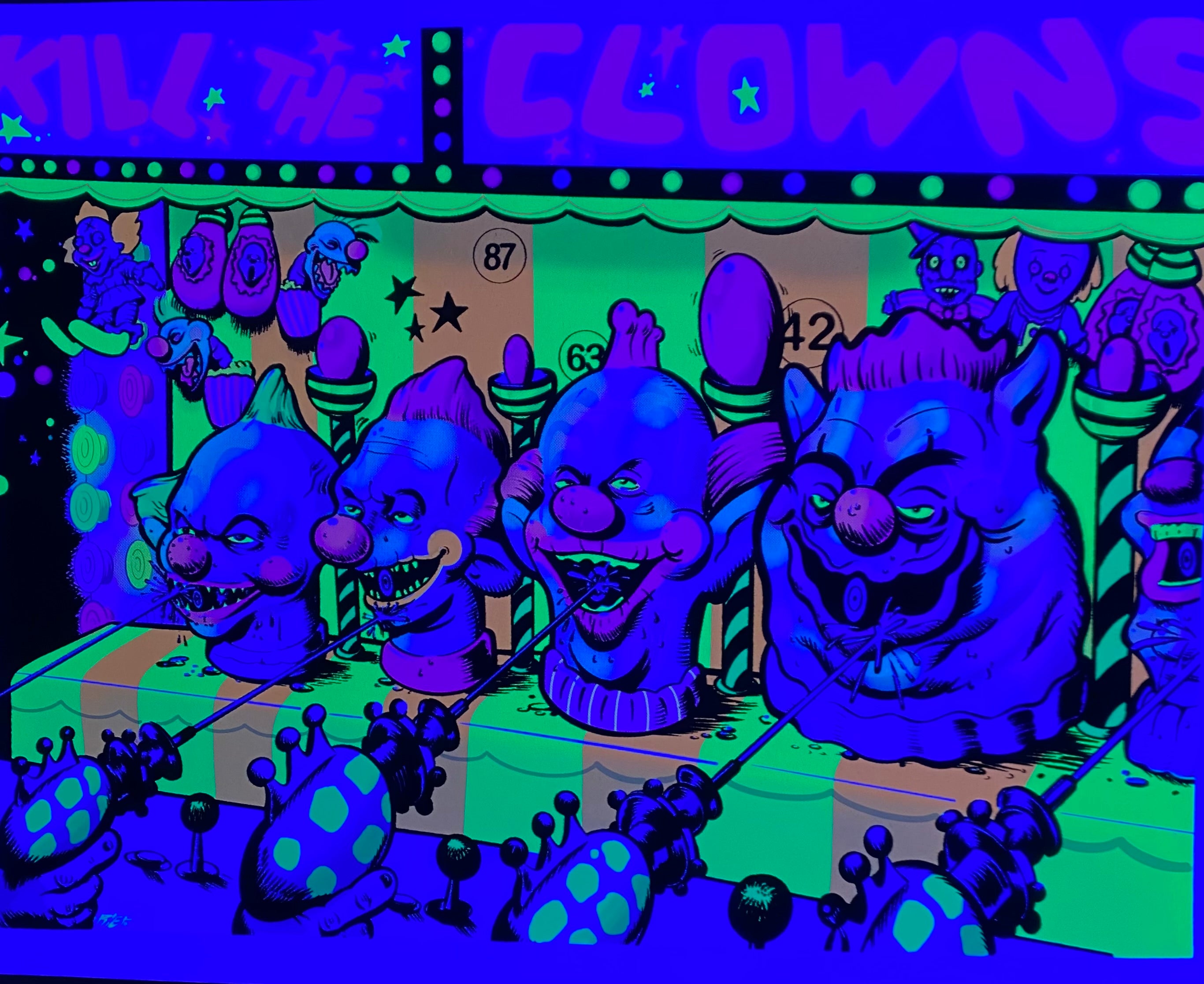 Kill The Klowns Parody BlackLight Print