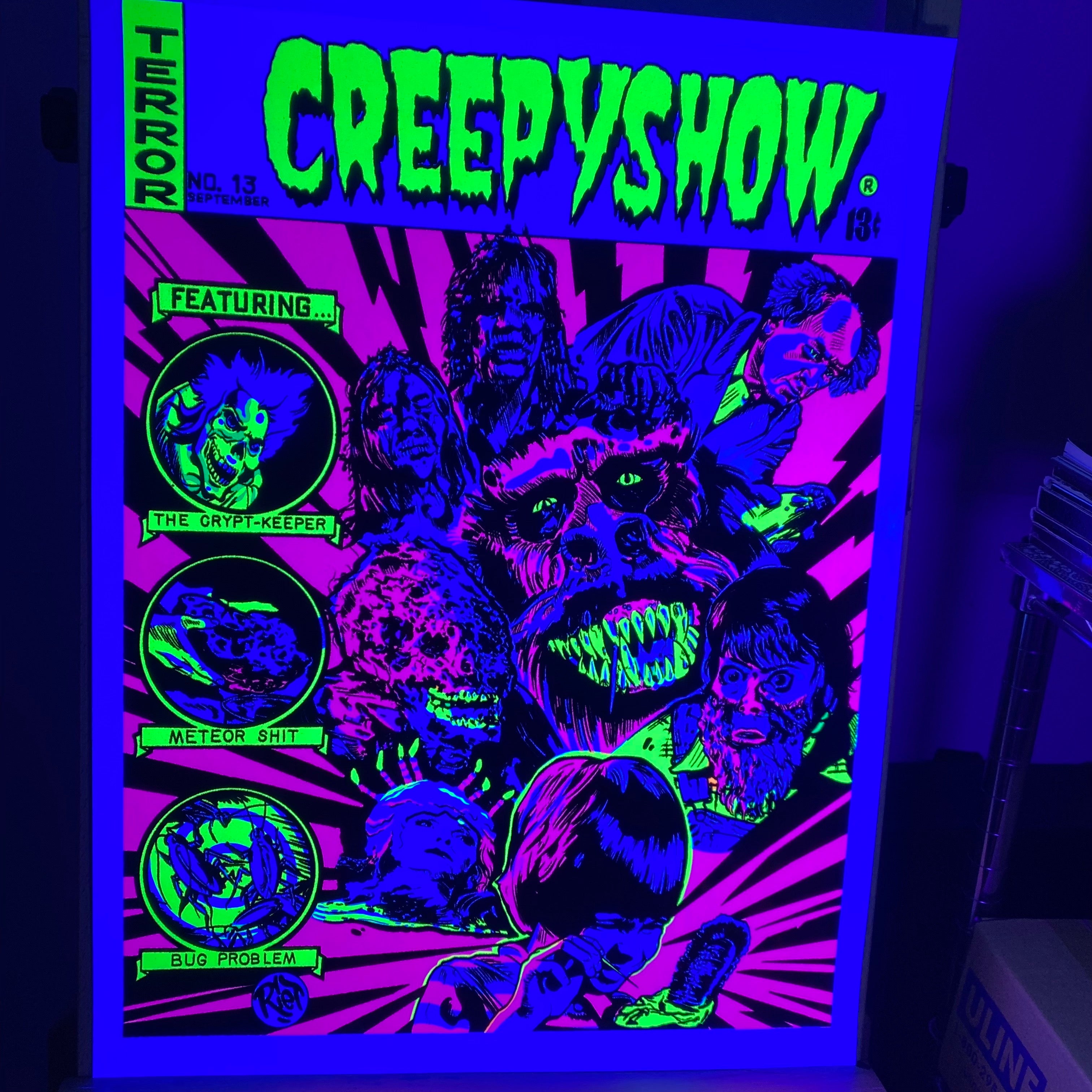 Creepy Show Blacklight Parody Print