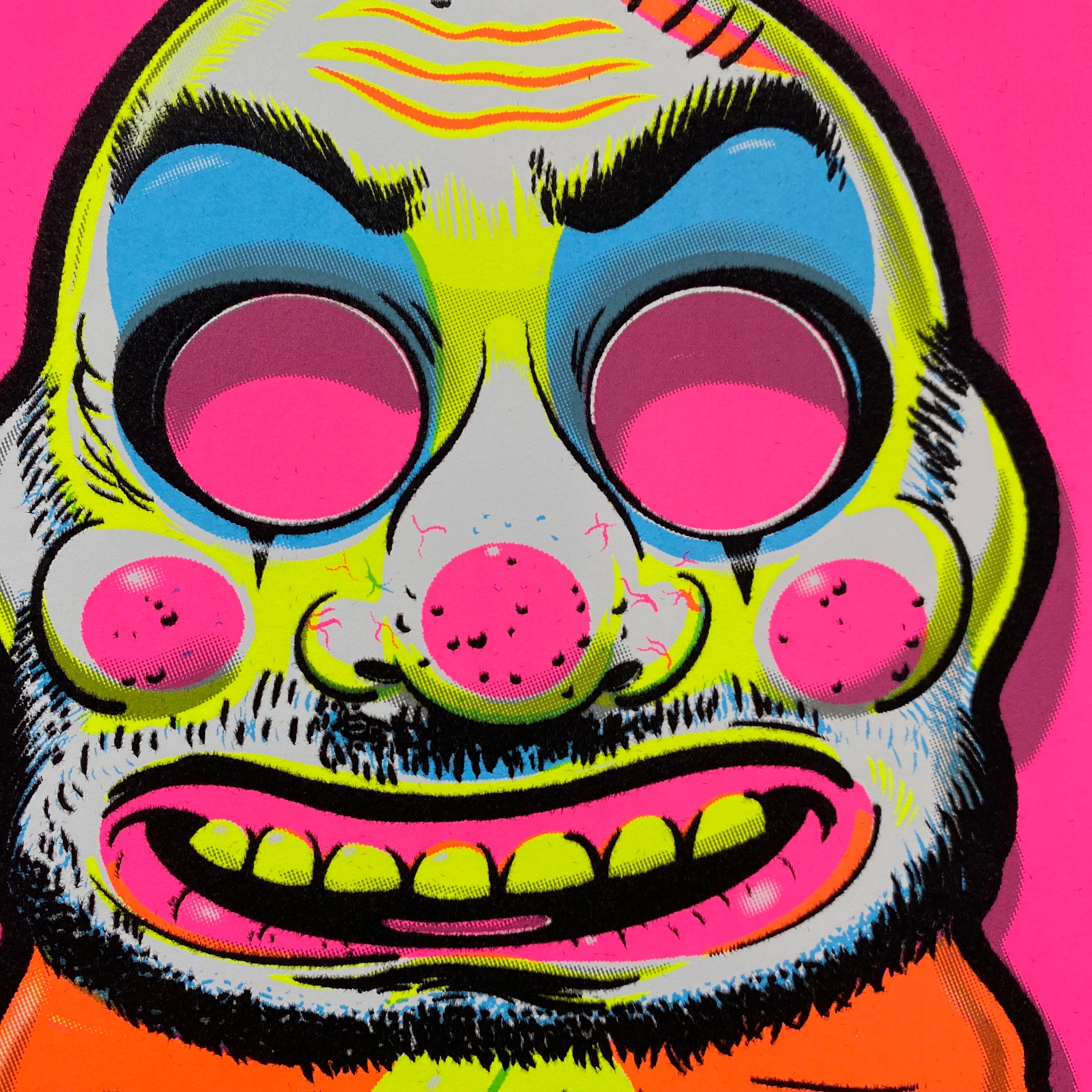 Clown Masks BlackLight Parody Print