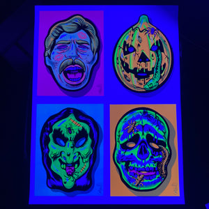 Scream Queen Killer & Friends Parody Blacklight Print