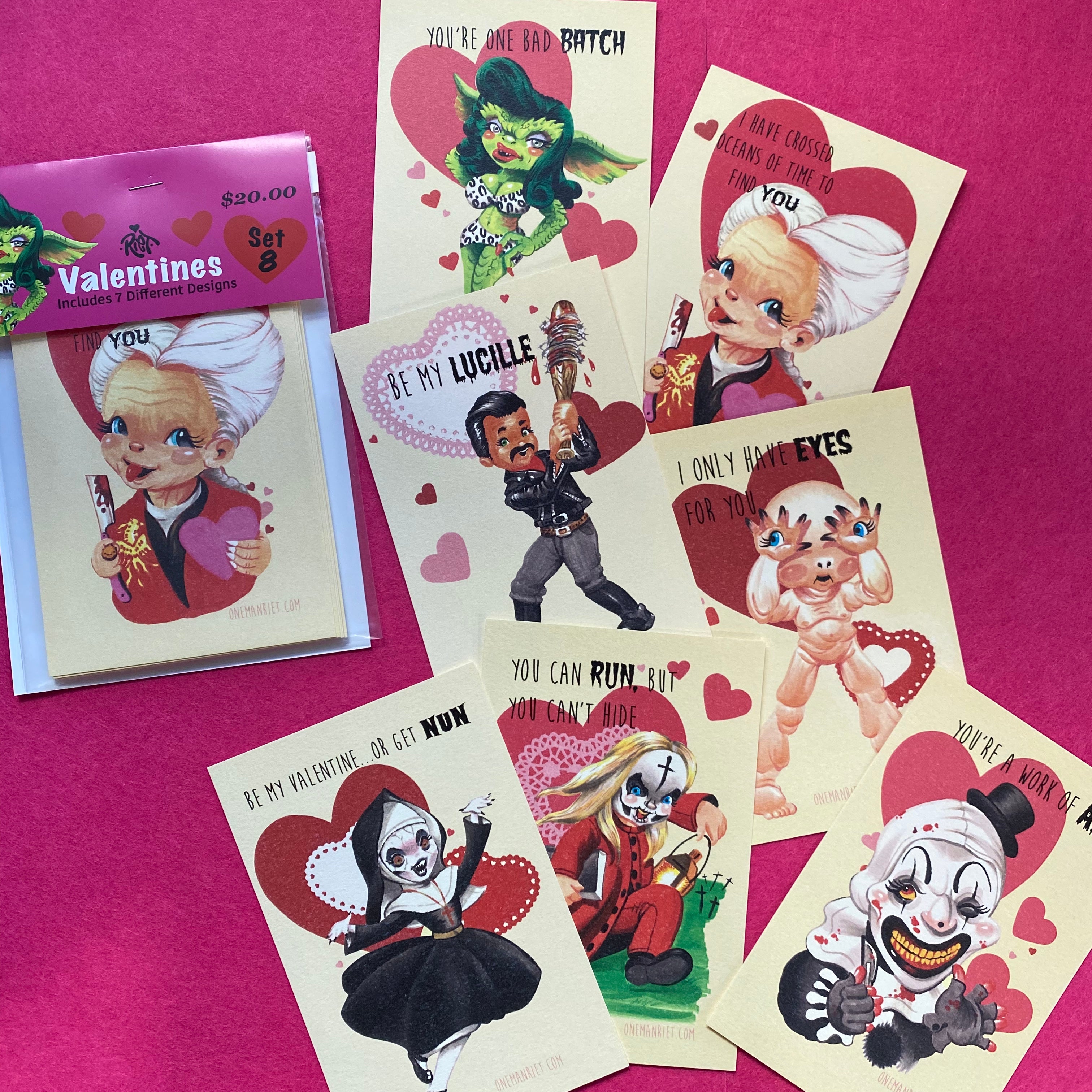 Set 8: Horror Valentine Cards