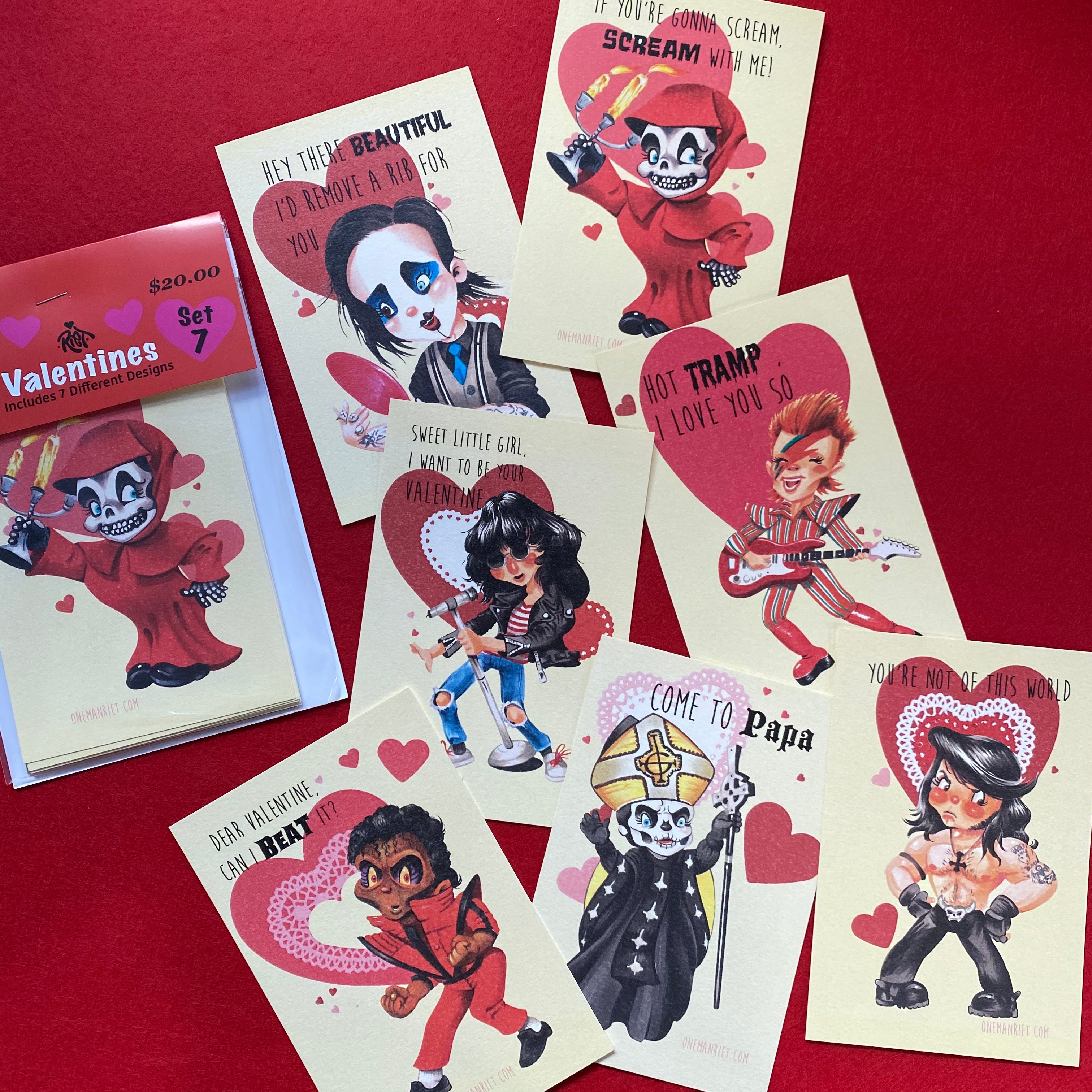 Set 7  Rock Icon Valentine Cards