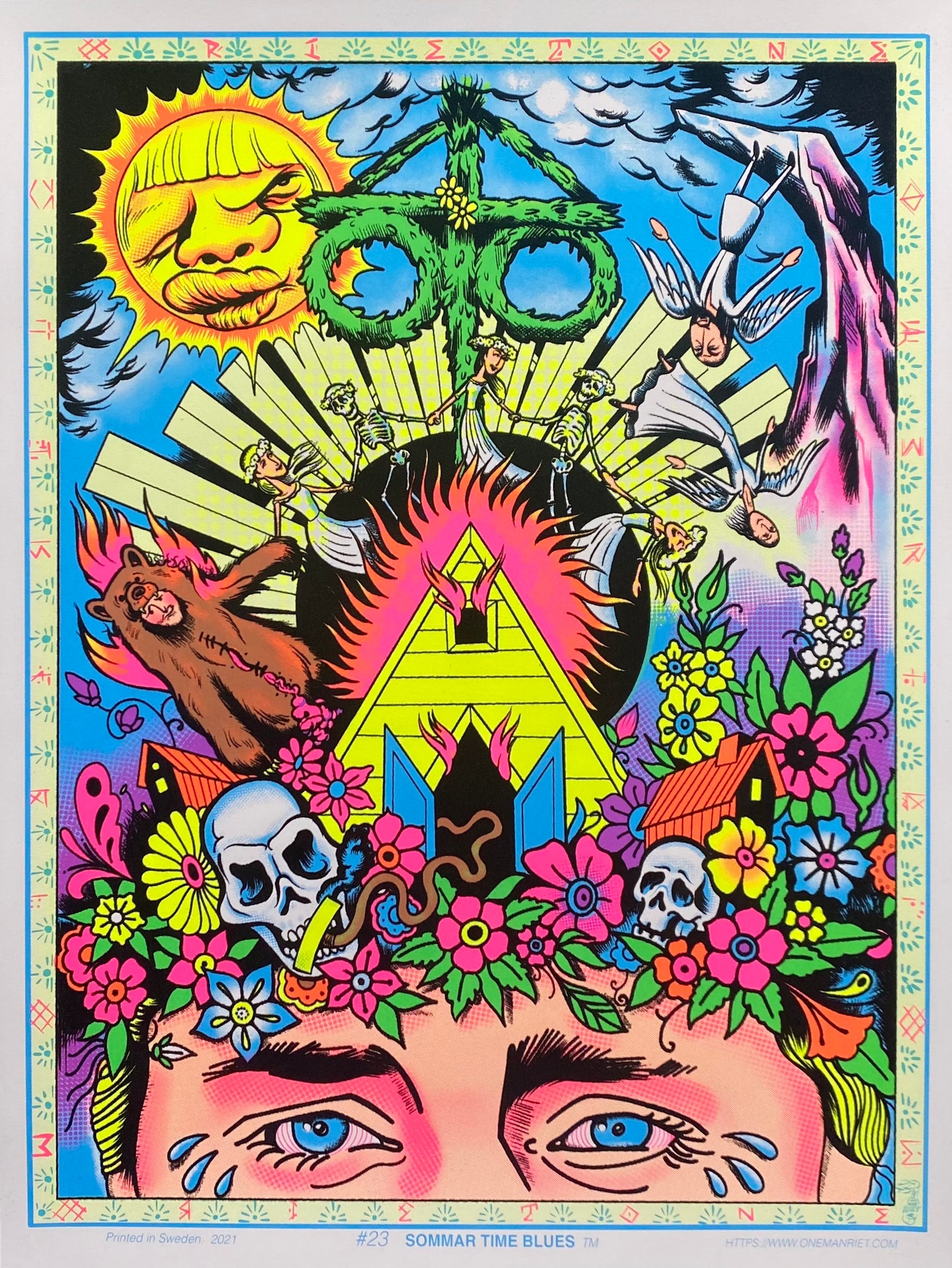 "Sommar Time Blues" Blacklight Parody Print