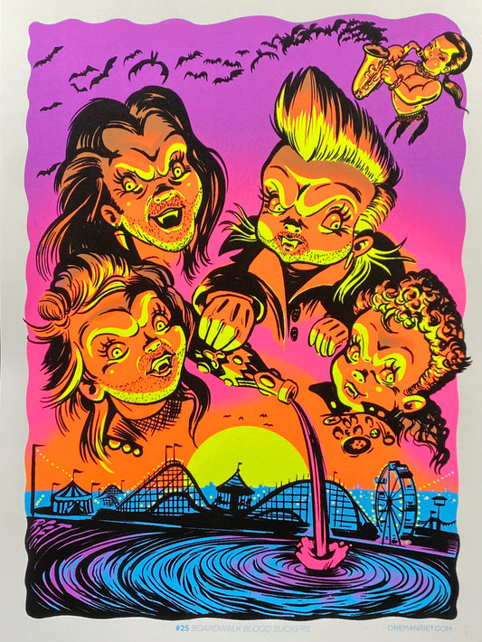 "BoardWalk Blood Sucker" Blacklight Parody Print