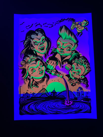 "BoardWalk Blood Sucker" Blacklight Parody Print