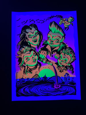 "BoardWalk Blood Sucker" Blacklight Parody Print