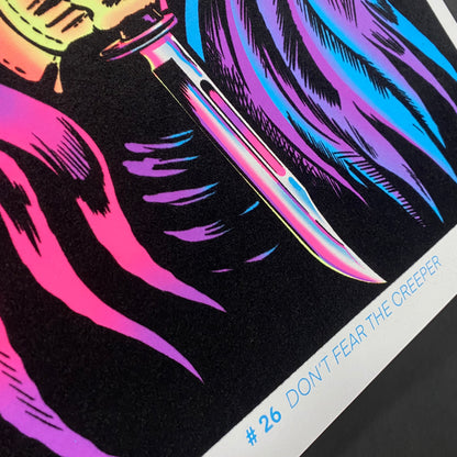 "Don't Fear the Creeper" Blacklight Parody Print